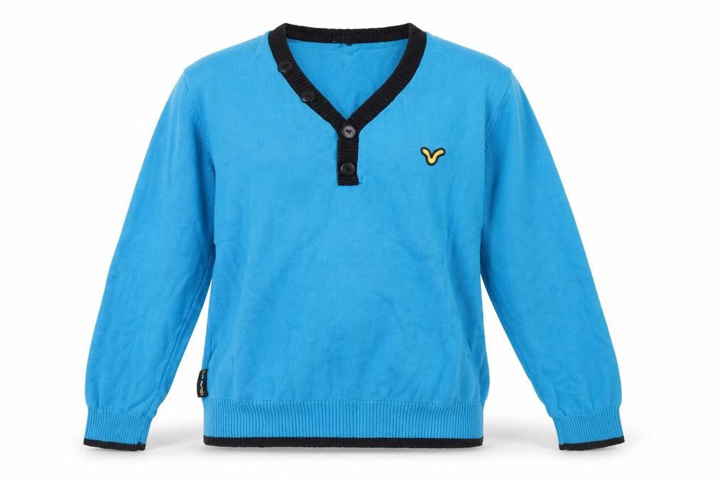 Front view of Voi boys’ blue jumper, size 12, years