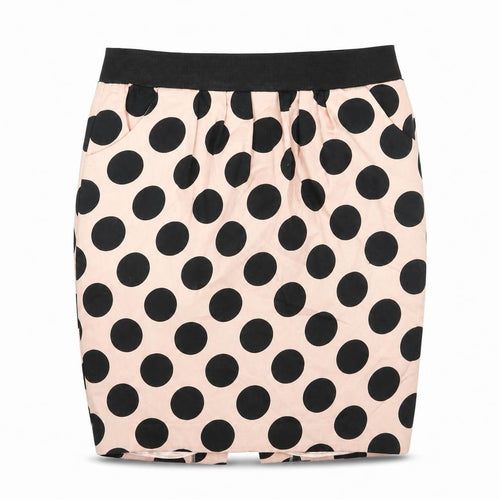 Preworn Womens Pink Polka Dot  A-Line Skirt Size 12