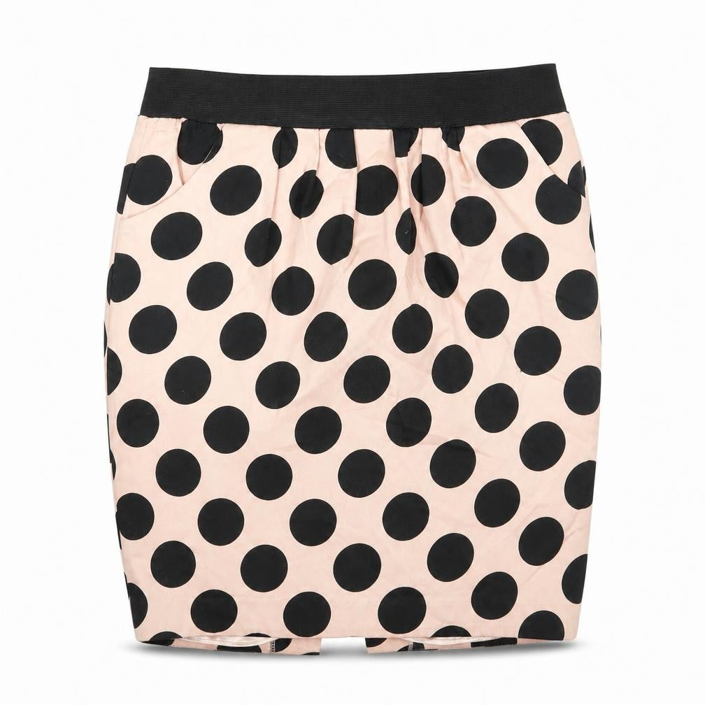 Preworn Womens Pink Polka Dot  A-Line Skirt Size 12
