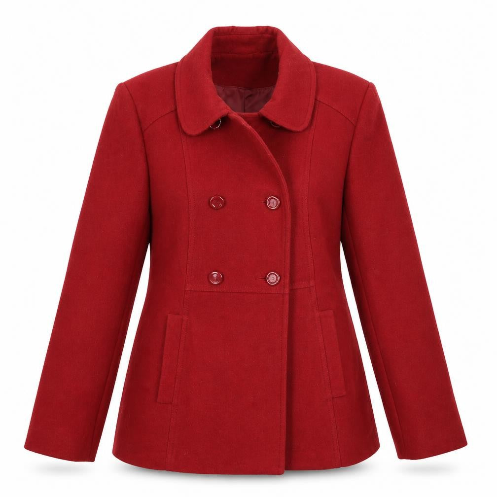 Front view of Bonmarché women’s red jacket coat, size UK 12