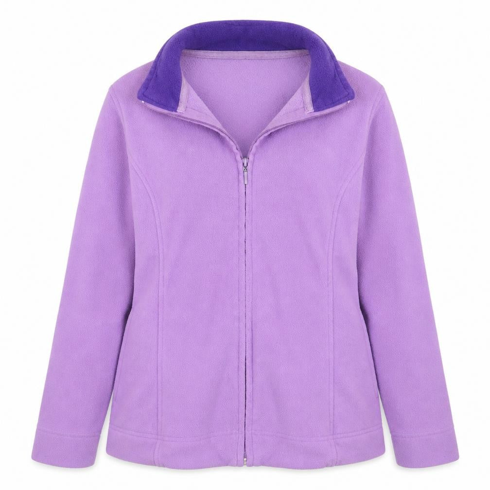 Front view of EWM women’s purple jacket coat, size M