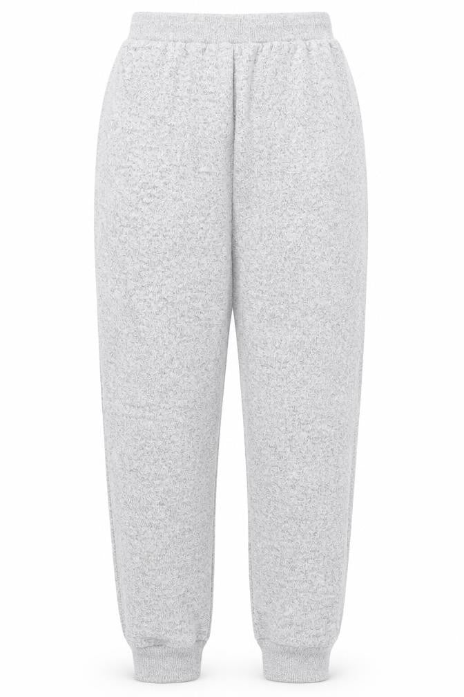 Front view of Sleep in women’s grey sweatpants, size UK 8, 27-inch leg