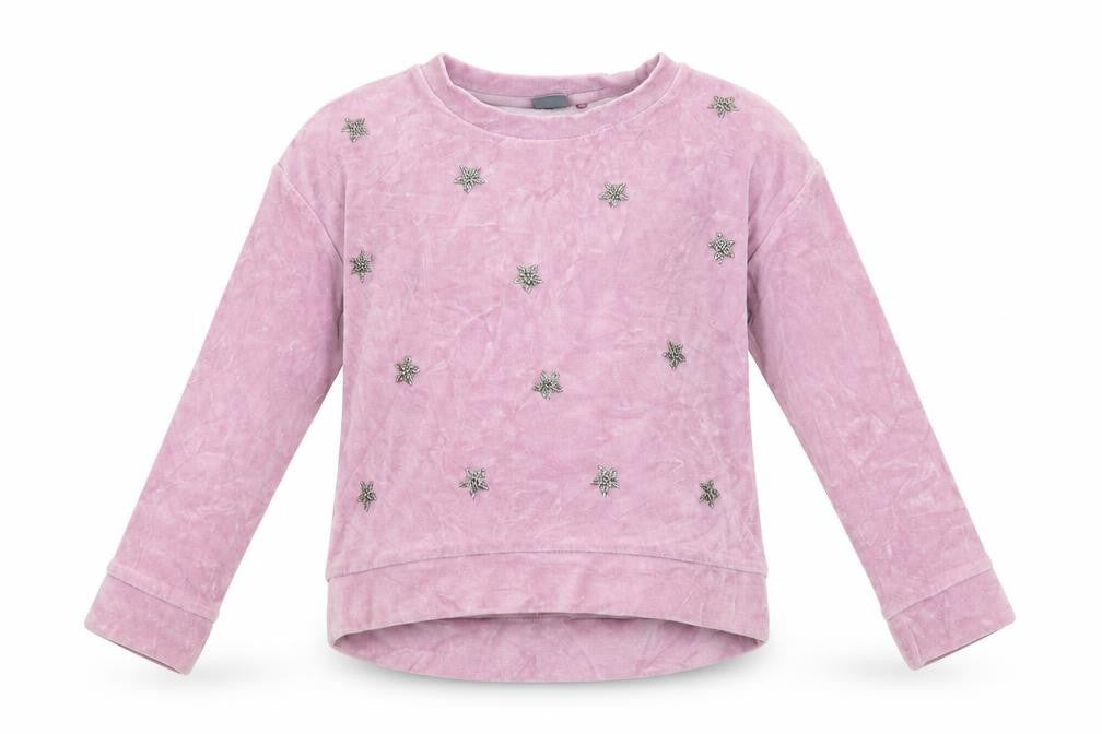 Front view of Next girls’ purple jumper, size 8, years