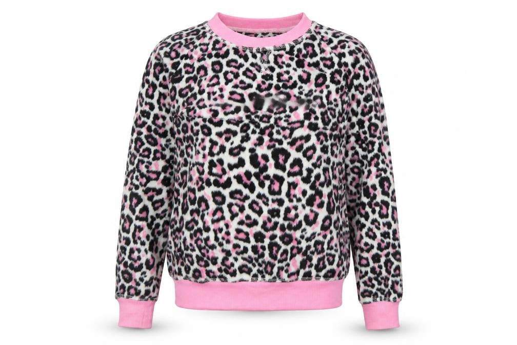 Front view of Preworn women’s multicoloured animal print top pyjama top, size UK 8