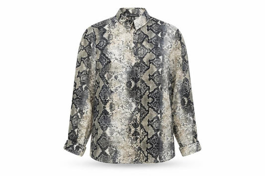 Front view of Primark women’s white animal print basic button-up, size UK 14