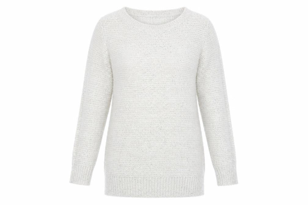 Front view of F&F women’s grey jumper, size UK 10