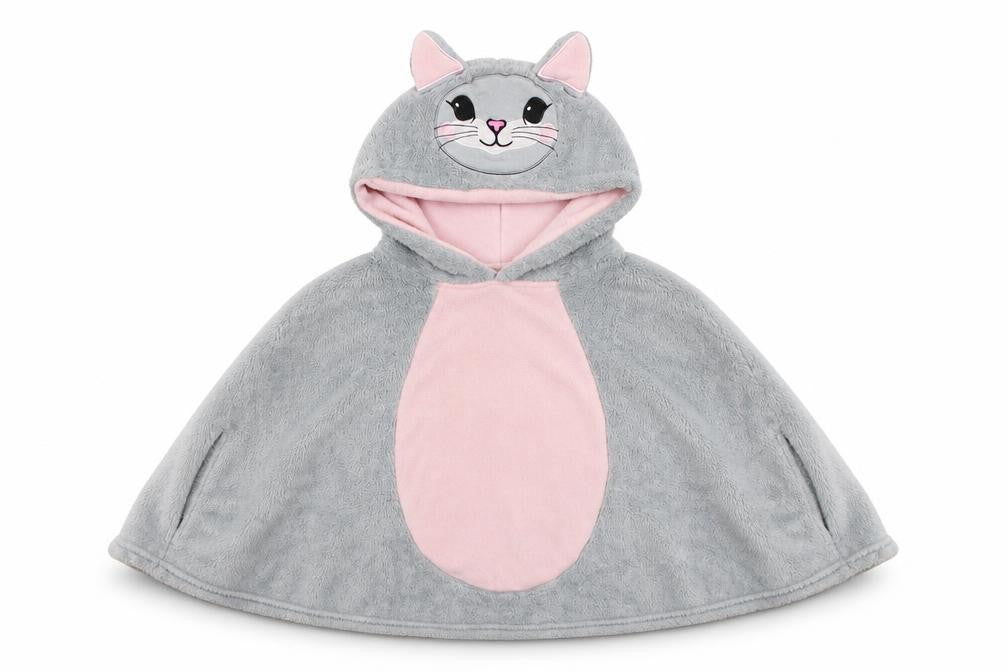 George Girls Grey   Cape Jumper Size S  - Bunny Cape