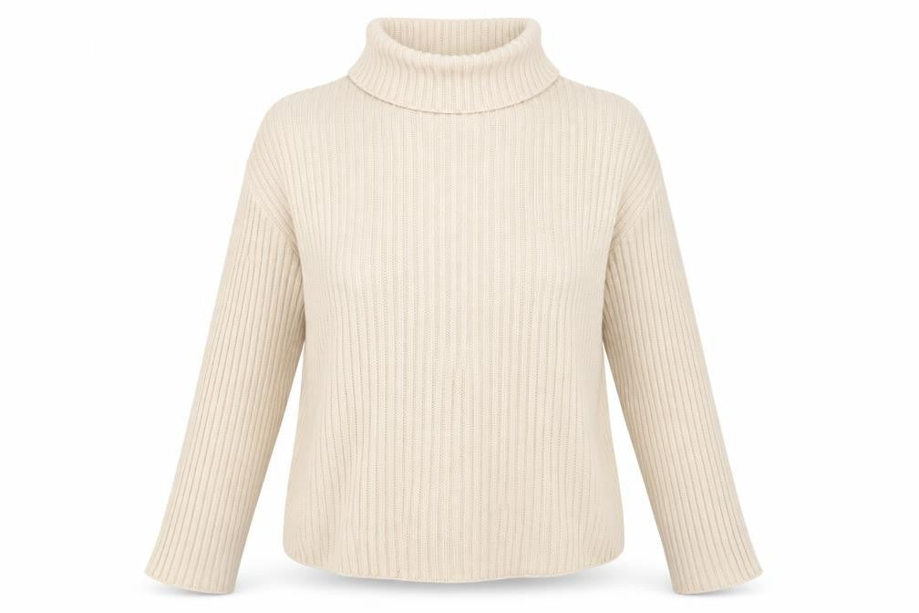 Front view of Preworn women’s beige jumper, size M