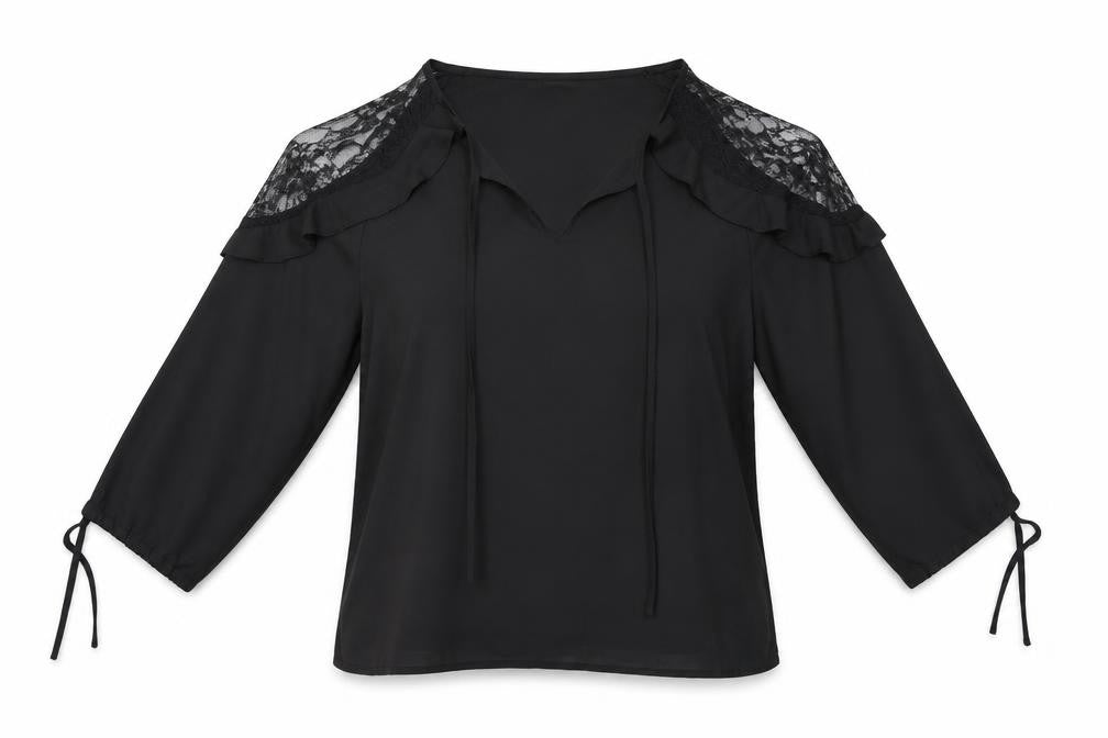 Blooming Jolly Womens Black   Basic Blouse Size L