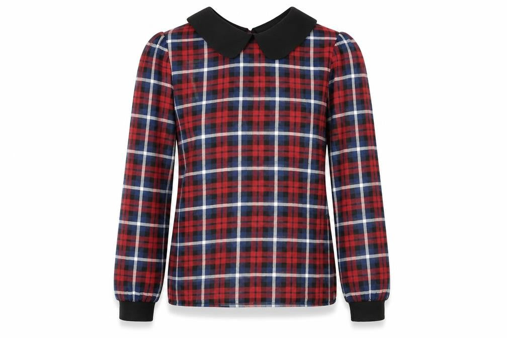 Jovonnista Womens Multicoloured Check  Basic Blouse Size 8