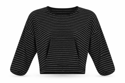 Front view of Oasis women’s multicoloured striped jumper, size M