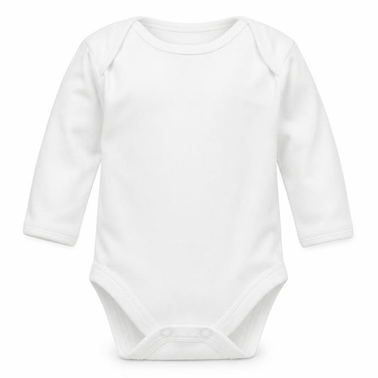 Front view of George Baby White Babygrow One-Piece, size 0-3, Months