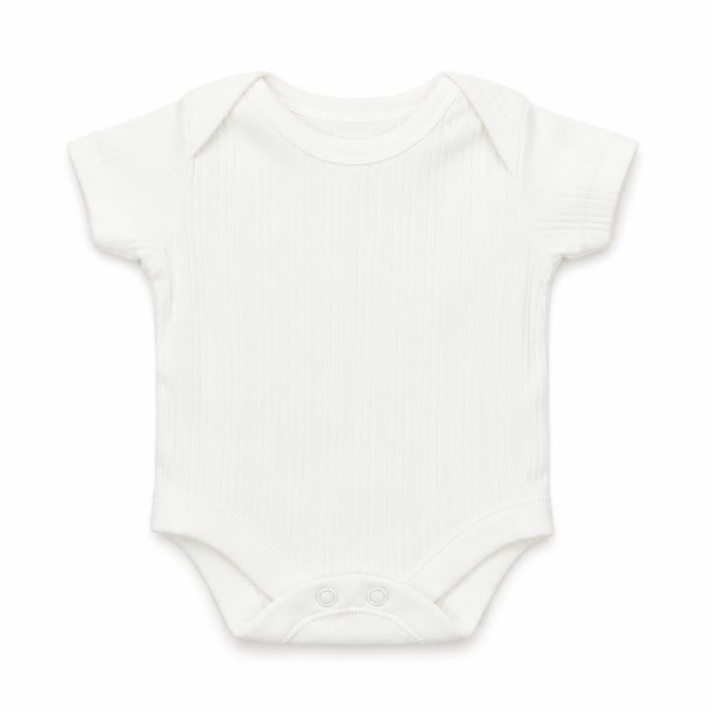 Nutmeg Baby White Striped  Babygrow One-Piece Size Newborn
