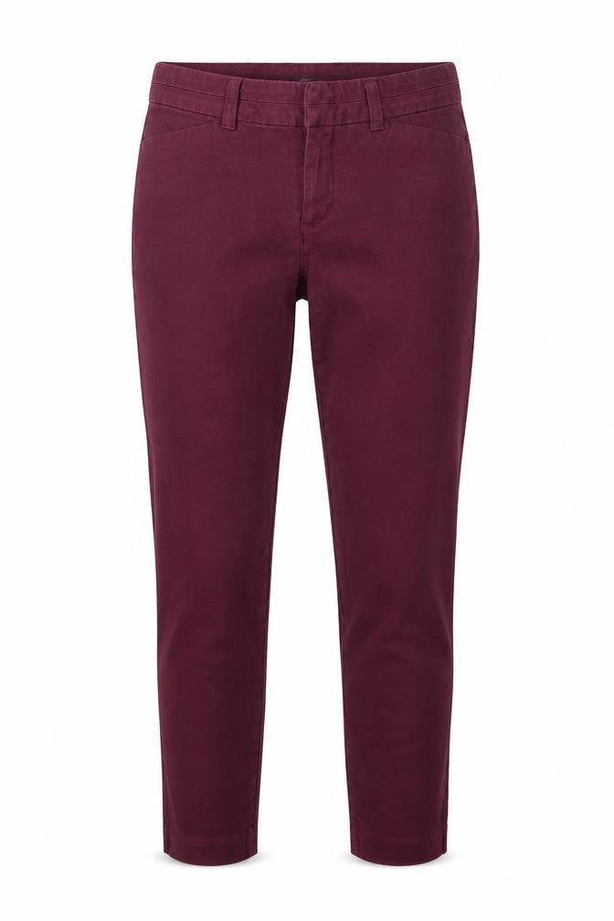 Front view of Gap women’s purple trousers, size UK 6, 24-inch leg