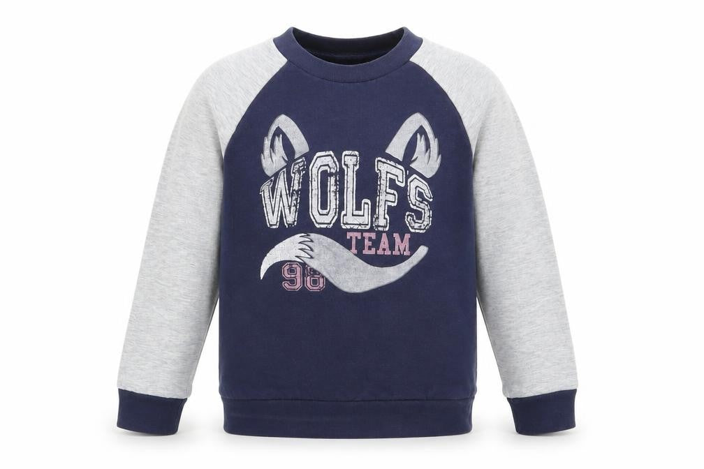 Front view of ellepi boys’ grey jumper, size 6, years
