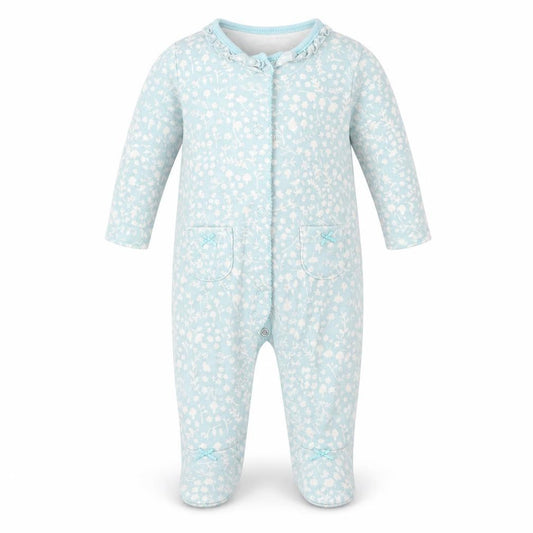 Front view of George girls’ green geometric babydoll one piece, size 3-6, months