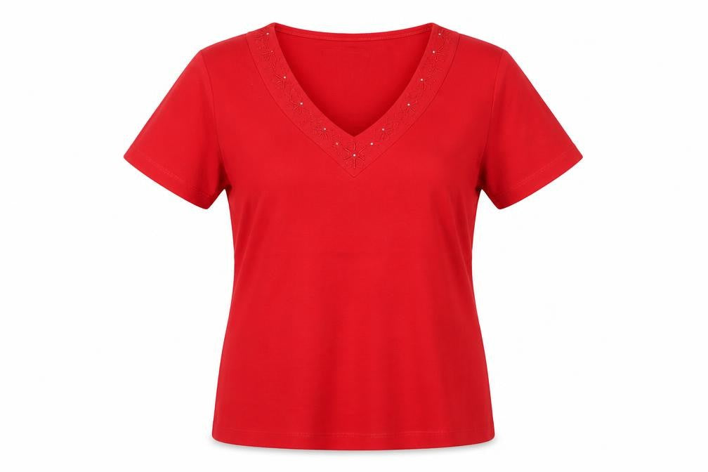 Bonmarché Womens Red Basic T-Shirt Size M