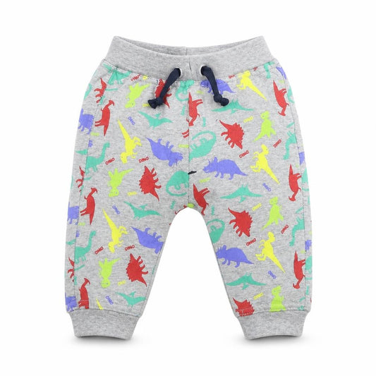 Front view of Baby Bug Baby Grey Geometric Kimono Lounge Pants, size 6-9, Months