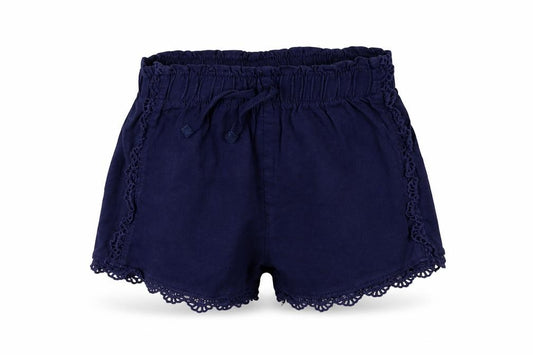 Front view of Tu girls’ blue sailor shorts, size 6, years