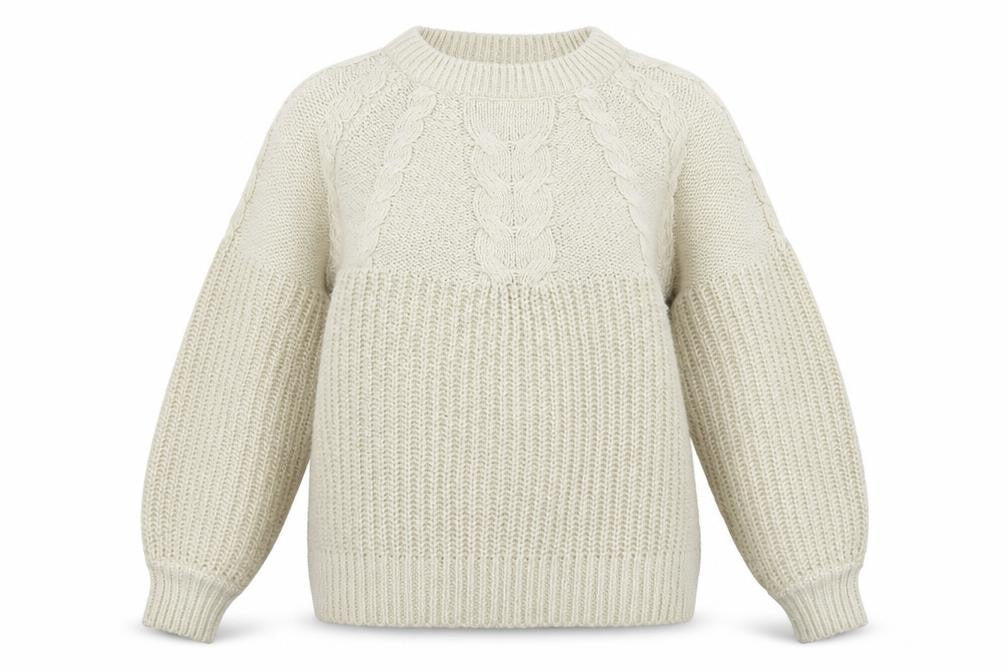 Front view of Dorothy Perkins women’s ivory knit jumper, size L