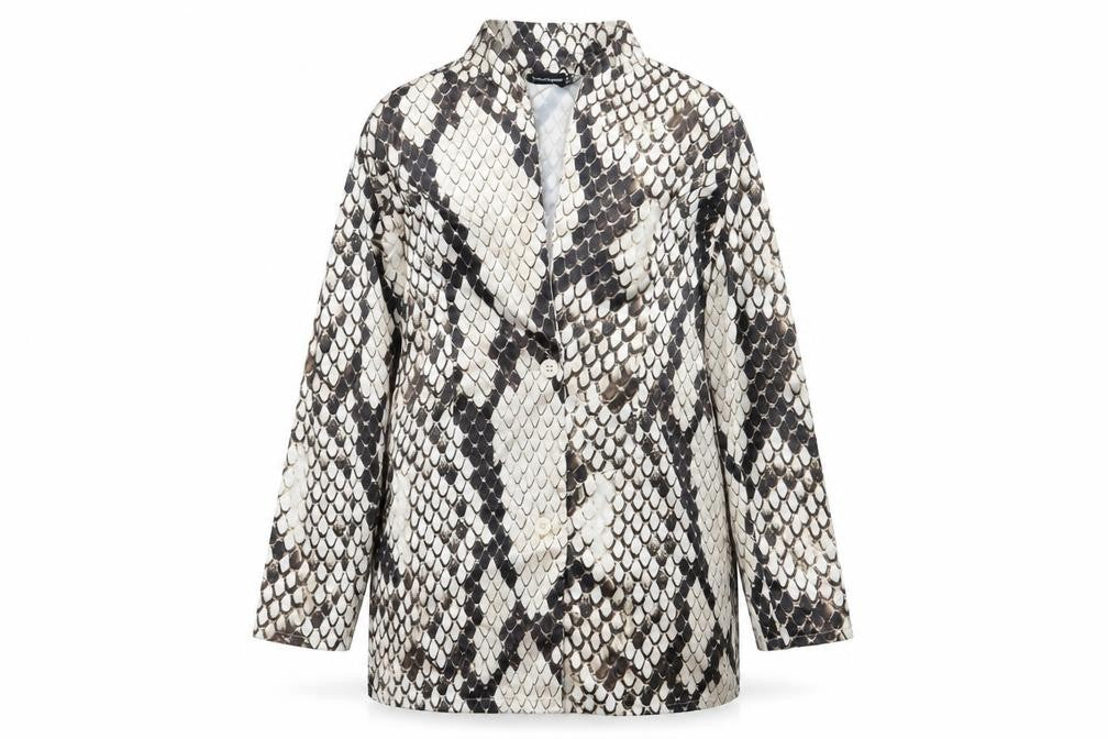 PRETTYLITTLETHING Womens Multicoloured Geometric  Jacket Blazer Size 8