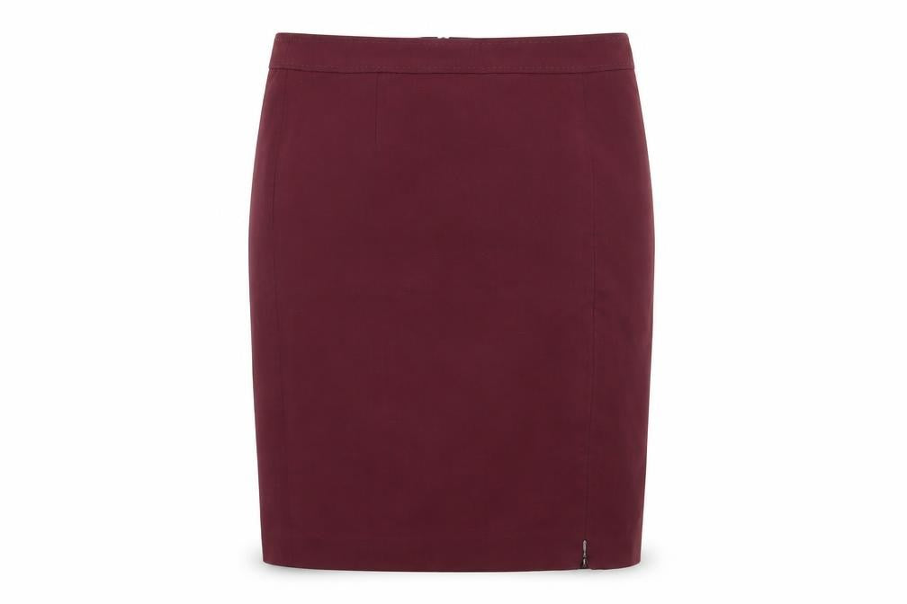 Front view of Next women’s purple a-line skirt, size UK 10