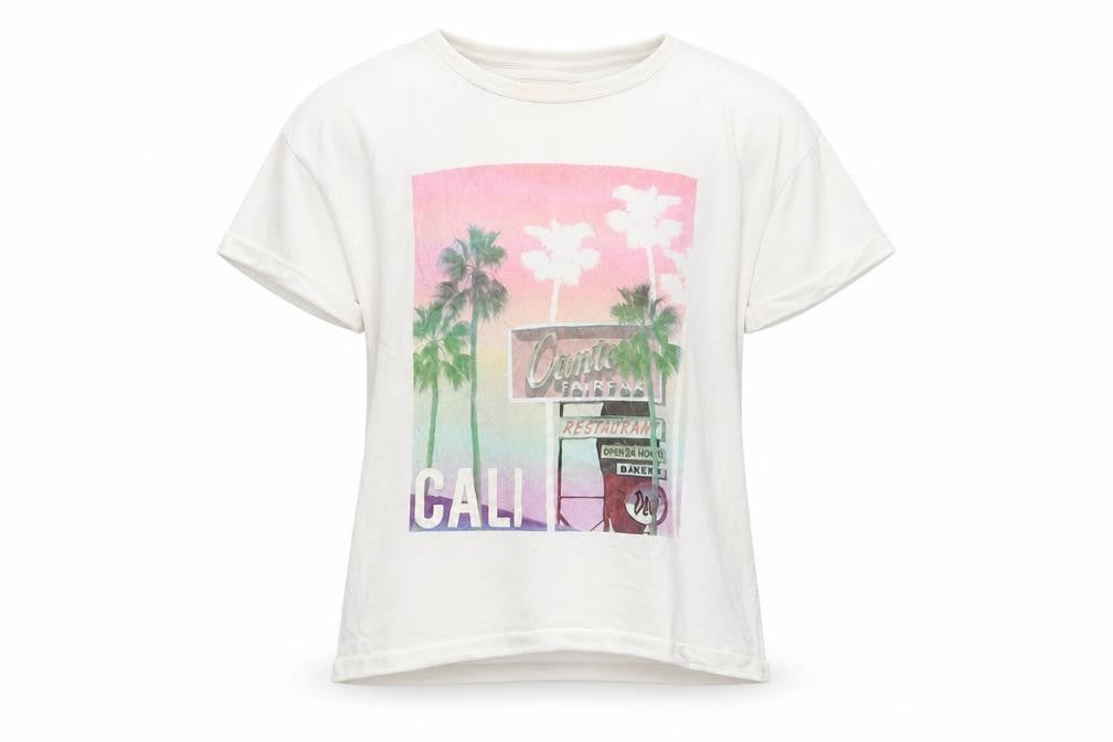 Front view of Marks & Spencer girls’ white basic t-shirt, size 7-8, years