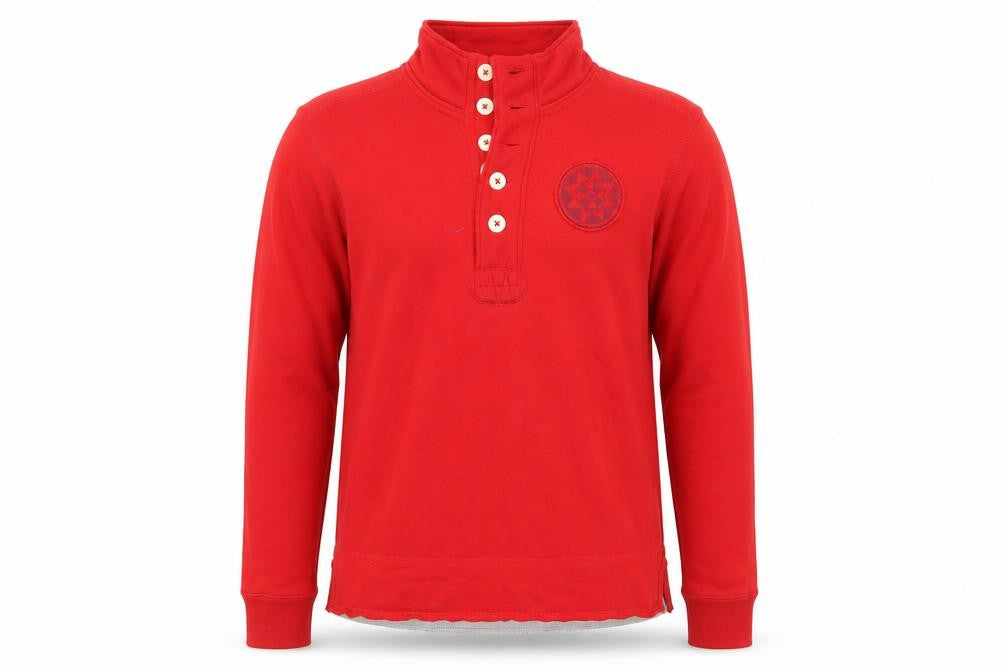 Front view of Urban Beach men’s red jumper, size S