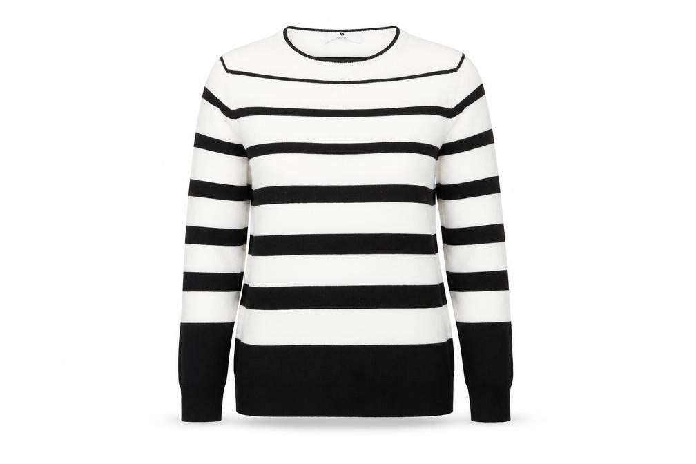 Front view of Very women’s multicoloured striped jumper, size UK 8