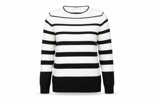 Front view of Very women’s multicoloured striped jumper, size UK 8
