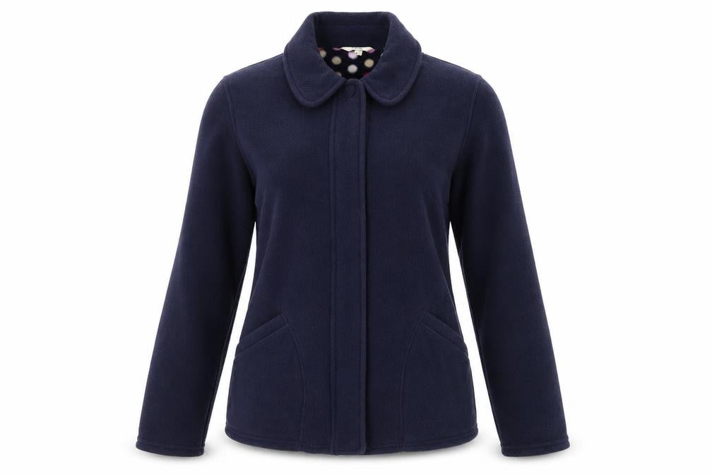 Front view of Classics women’s blue full zip jumper, size UK 10