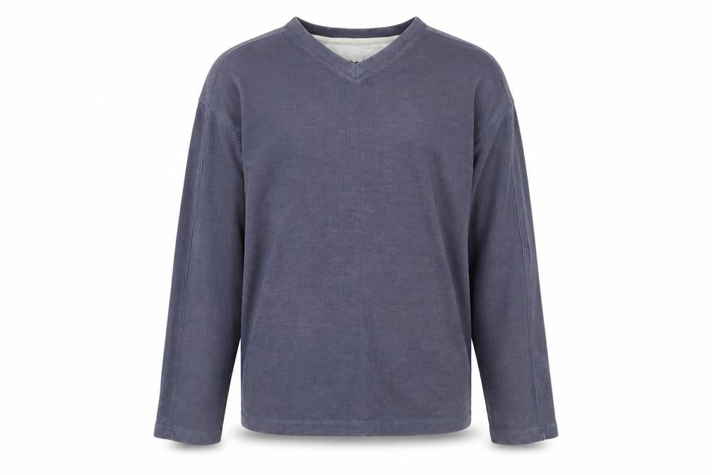 Front view of F&F men’s blue pullover sweatshirt, size L