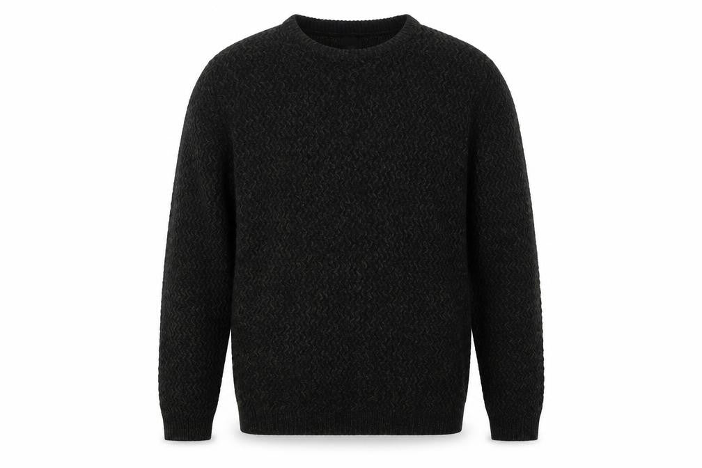 Front view of River Island men’s black jumper, size S