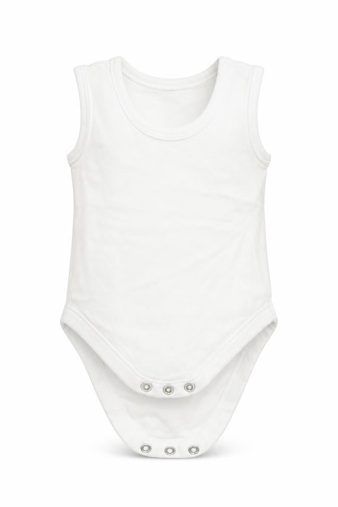 Nutmeg Baby White   Basic Tank Size 3-6 Months