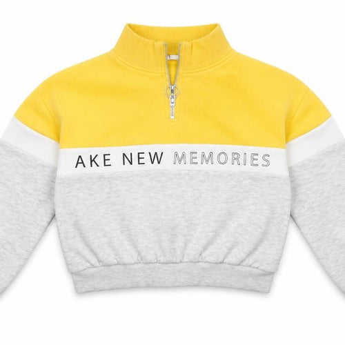 H&M Girls Yellow Striped  Pullover Sweatshirt Size 10-11 Years