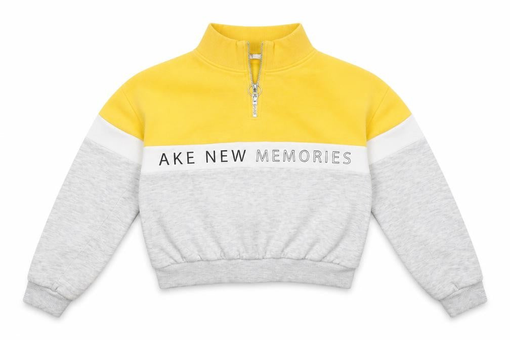 H&M Girls Yellow Striped  Pullover Sweatshirt Size 10-11 Years