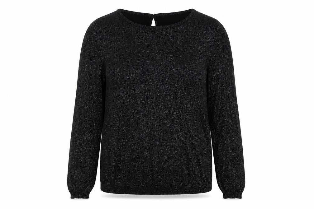 Front view of BHS women’s black knit jumper, size UK 14