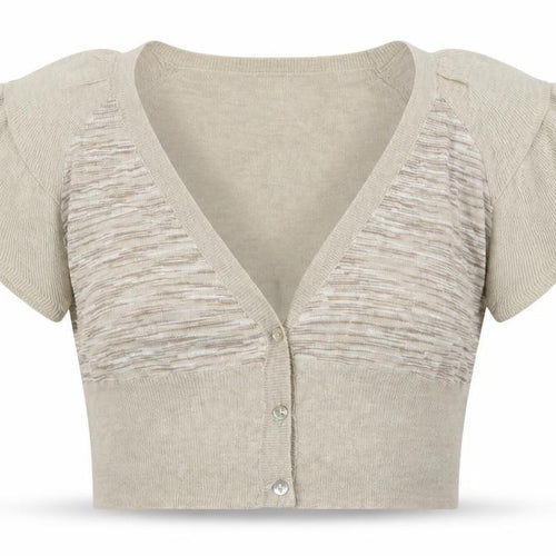 Et Vous Womens Beige  Knit Cardigan Jumper Size 18