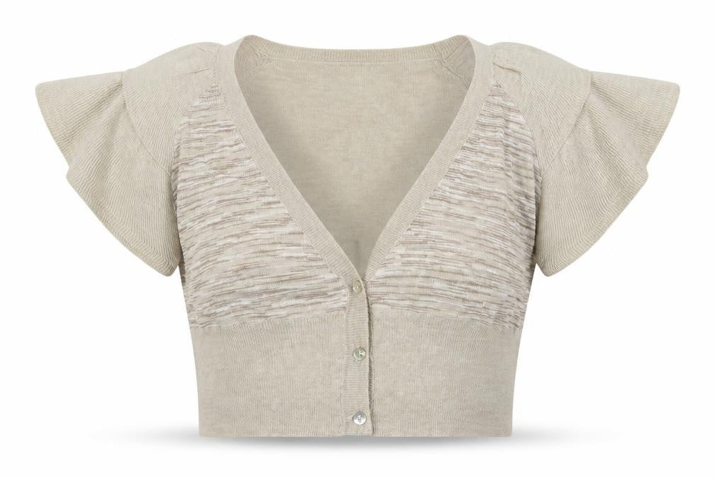 Et Vous Womens Beige  Knit Cardigan Jumper Size 18