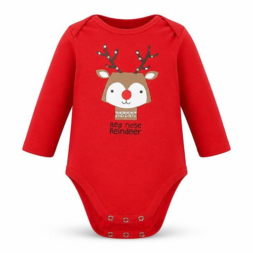 F&F  Boys Red   Babygrow One-Piece Size 6-9 Months  - Christmas babygrow