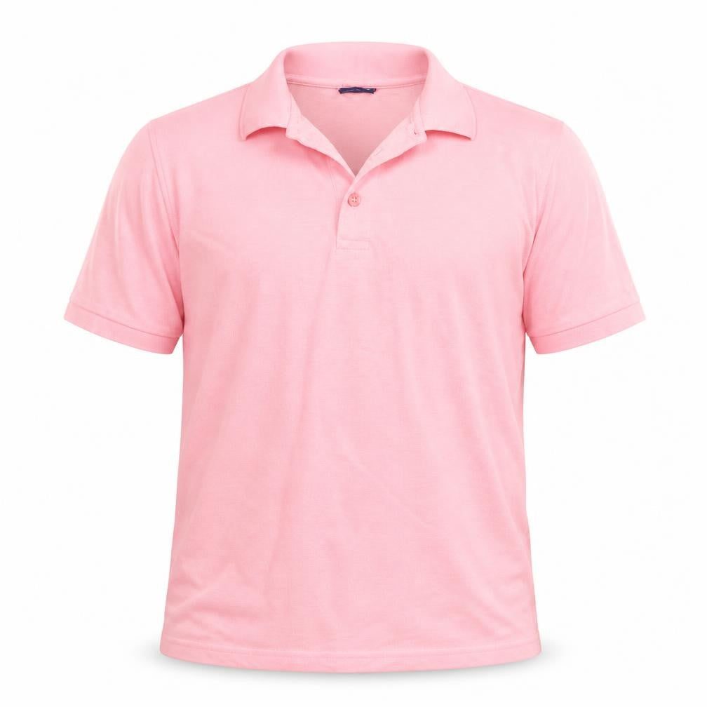 Front view of Giorgio men’s pink polo, size L