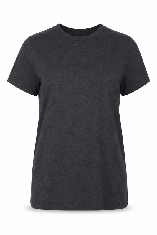 Front view of ASOS women’s grey basic t-shirt, size L