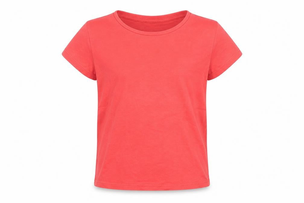 Front view of Tu girls’ pink basic t-shirt, size 5-6, years