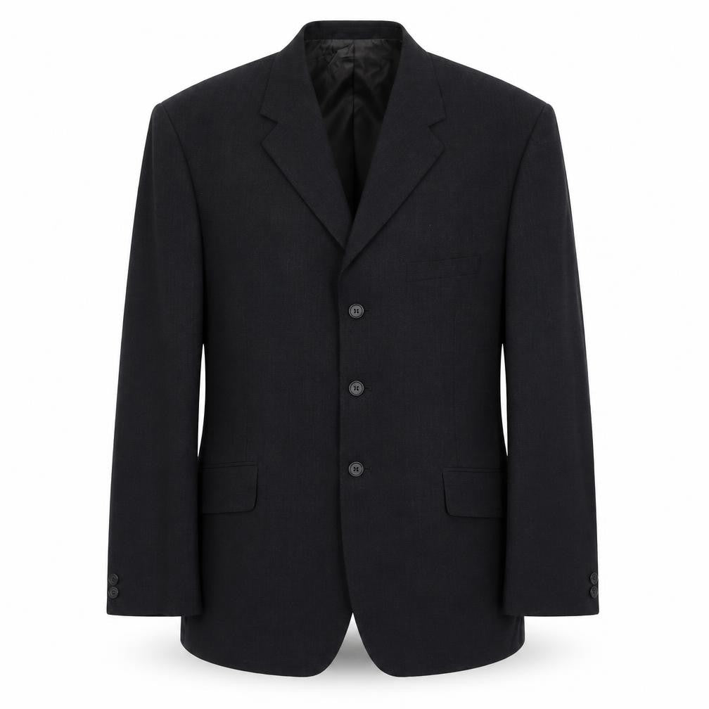 Front view of Burleigh men’s grey jacket suit jacket, size 44
