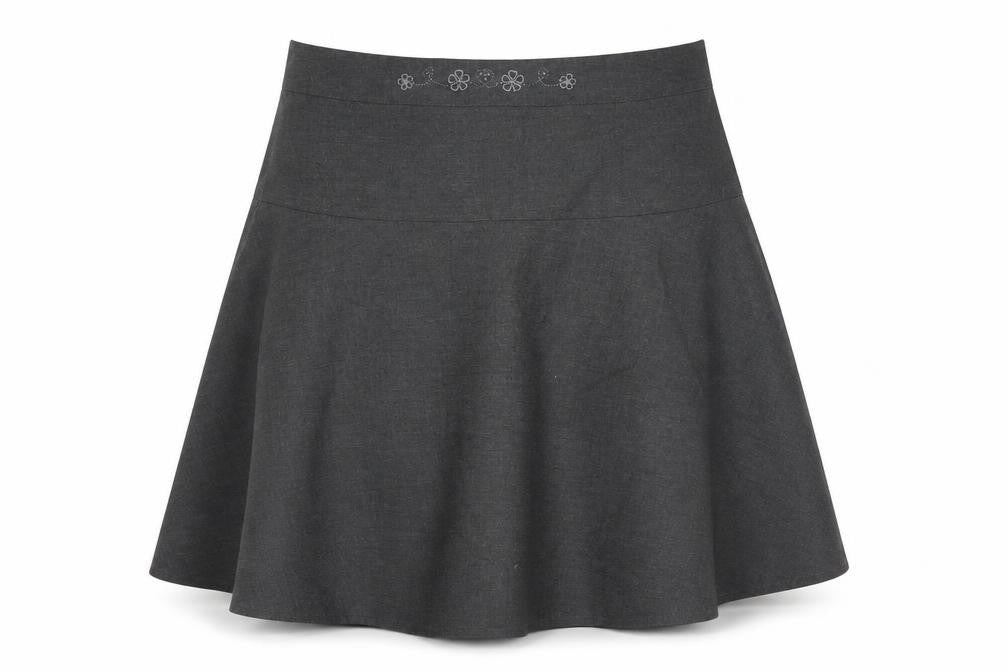Front view of George girls’ grey a-line skirt, size 10, years
