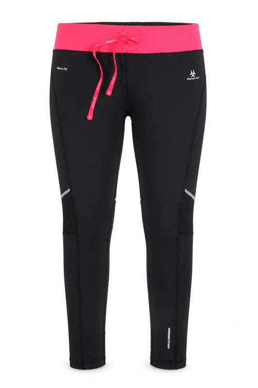 Front view of Pioneer Girl women’s black compression leggings, size S, 24-inch leg