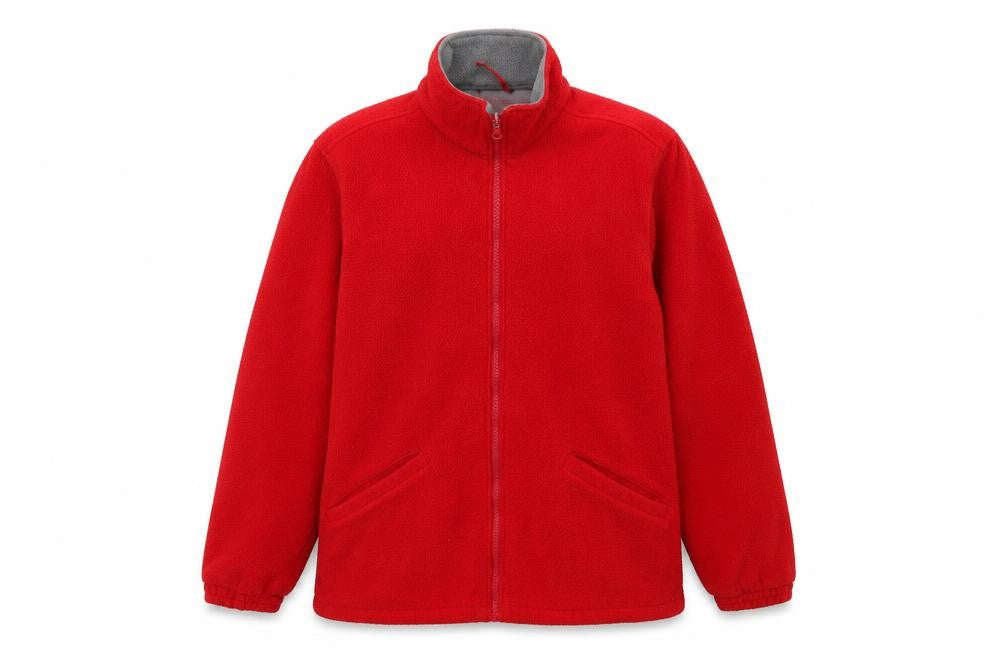 Front view of being casual women’s red full zip sweatshirt, size UK 14