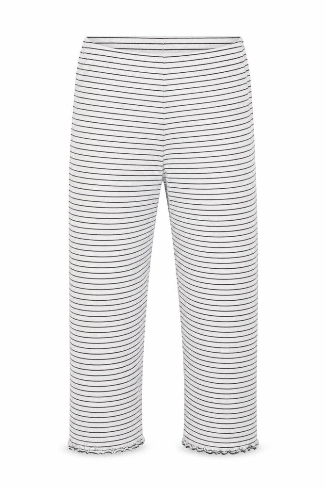saisnburys Girls White Striped   Pyjama Pants Size 7-8 Years