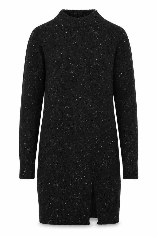 Front view of Papaya women’s black tunic jumper, size UK 10