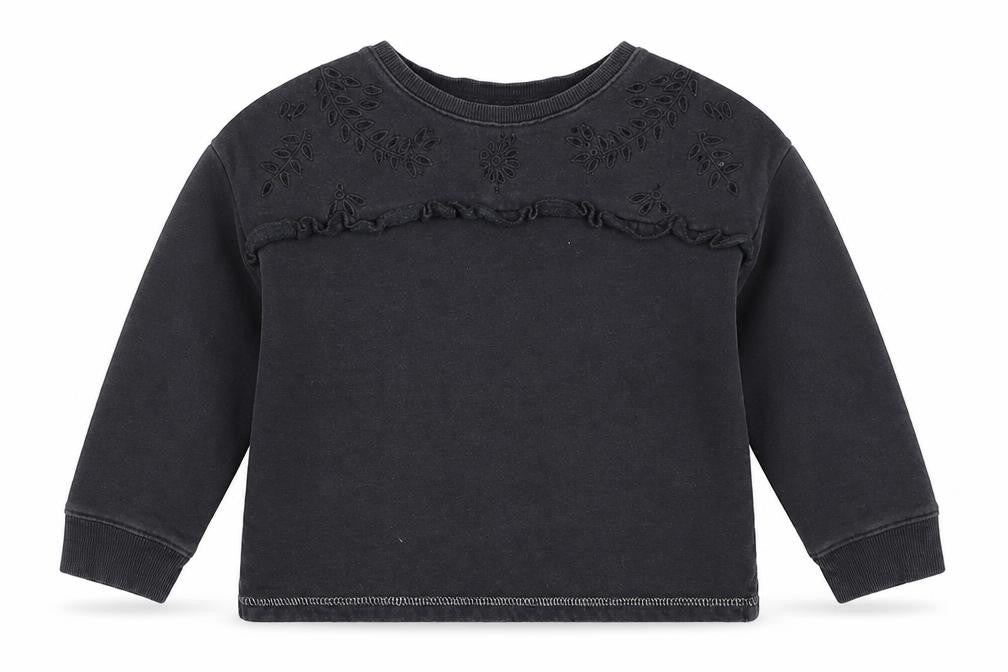 Front view of Next girls’ grey pullover sweatshirt, size 3, years